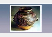 旋涡纹彩陶罐的图片，尺寸，器形和特征
