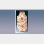矾红彩宝相花卉灯笼瓶的图片，估价，成交价，尺寸，年代，特征
