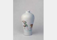 清雍正粉彩人鹿纹梅瓶的图片，特点，年代，鉴赏，馆藏