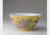 清康熙黄地珐琅彩牡丹纹碗的图片，特点，年代，鉴赏，馆藏