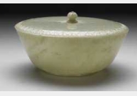 清青玉盖碗（蒙兀儿帝国叶纹带盖圆碗）的图片，特点，价格，鉴赏