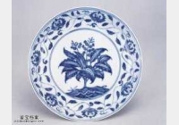 明代成化窑青花栀子花卉纹盘的图片，特点，价格，鉴赏，馆藏
