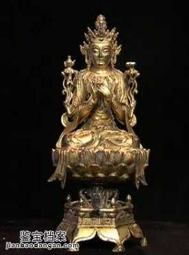 明代铜鎏金文殊菩萨佛像